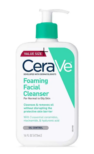 CeraVe Foaming Facial Cleanser, Face Wash for Oily Skin, 16fl oz | Skin Care with Hyaluronic Acid & Niacinamide, Makeup Remover, Daily Face Wash For Men & Women, Fragrance Free, Oil Control